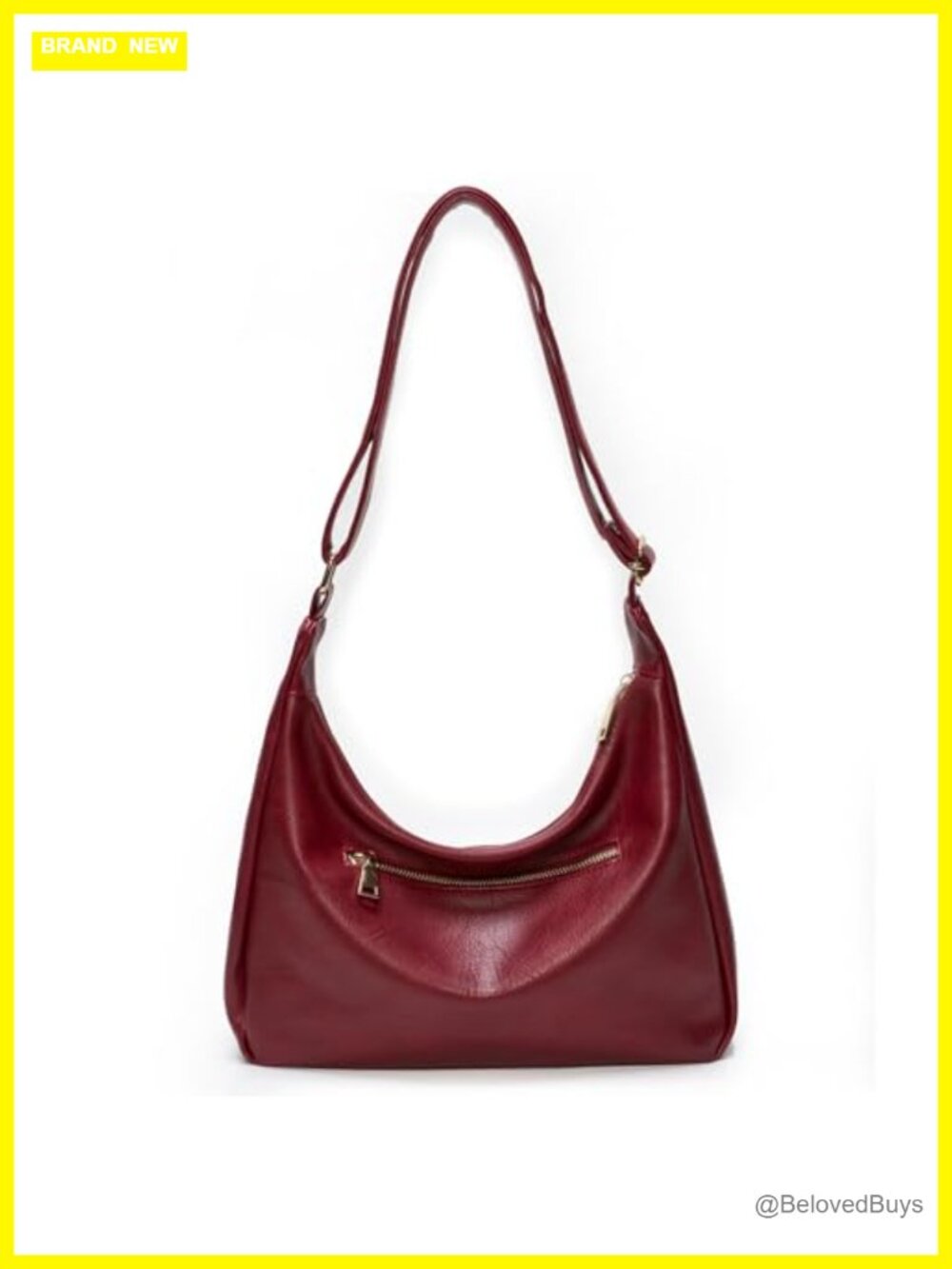 Slouchy Hobo Shoulder Bag Vegan PU Leather Crossbody Everyday Purse